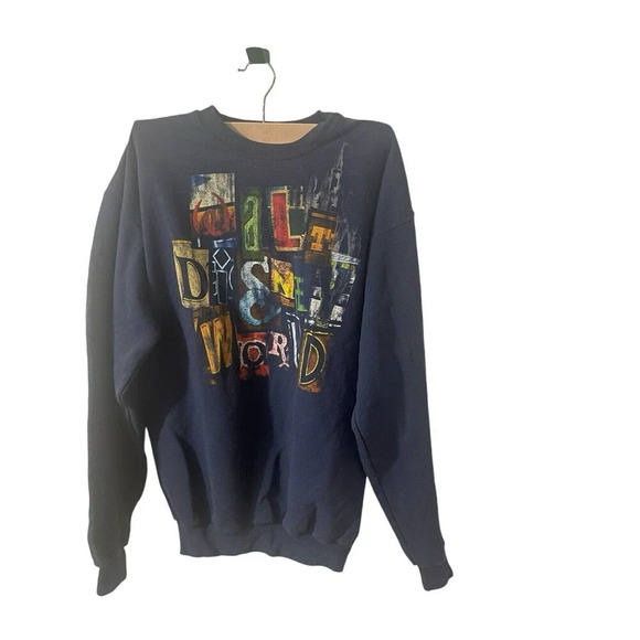 Disney Parks Navy Disneyworld Sweater shirt Graphic Castle Size Medium - Picture 14 of 16